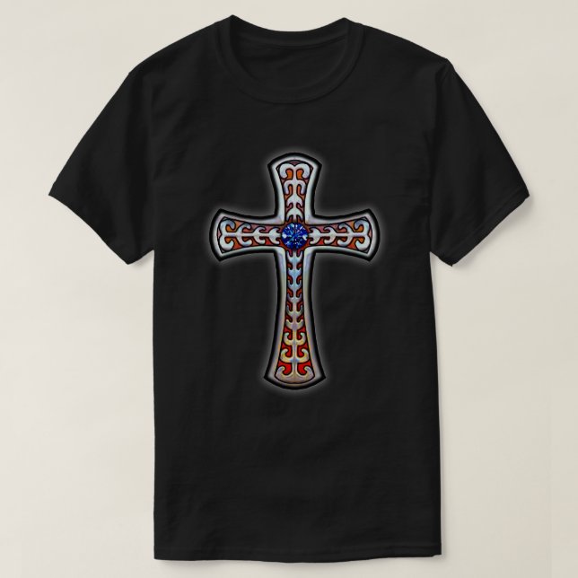 Kor Vintage Retro Blue Gemstone T Shirt (Design framsida)