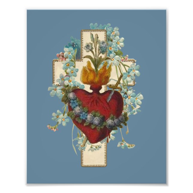 Kor Virgin Mary Immaculate Heart Religiösa Fototryck (Framsidan)