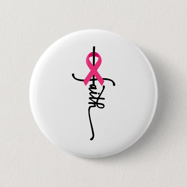 Kor Warrior Survivor Rosa Ribbon Breast Cancer 2 Knapp (Framsida)