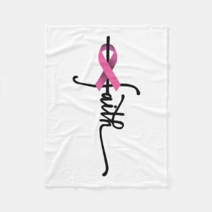 Kor Warrior Survivor Rosa Ribbon Breast Cancer Fleecefilt