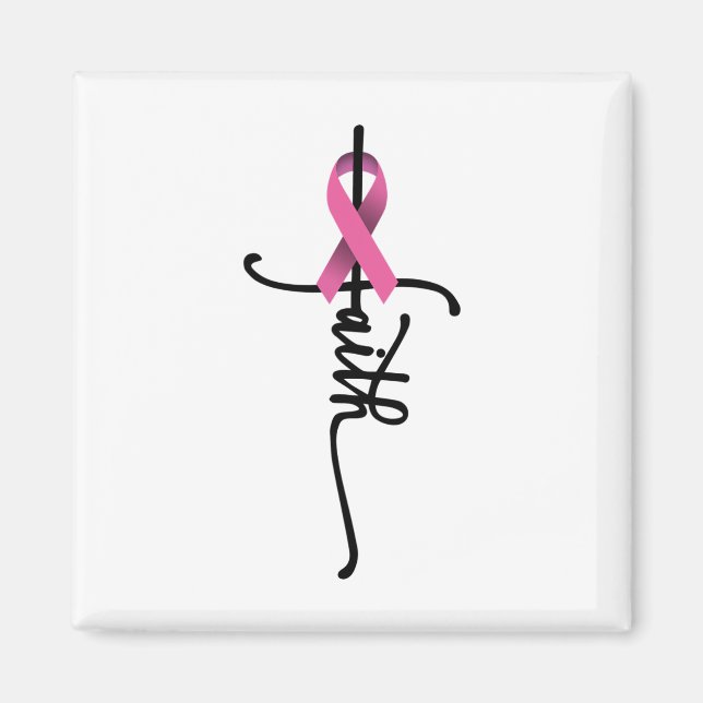 Kor Warrior Survivor Rosa Ribbon Breast Cancer Magnet (Framsidan)