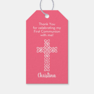 Kor Watermelon Rosa Communion Baptism Christen Presentetikett