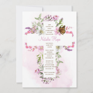 Kor with Flowers Religiösa Inbjudningar