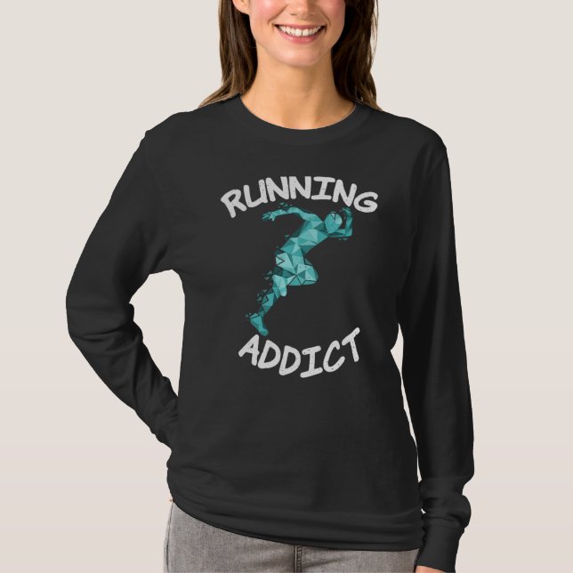 Köra Addict Marathon Springer T Shirt (Framsida)