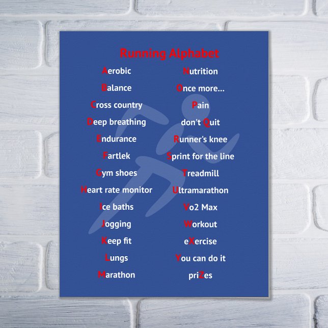Köra alfabetblått motiv poster (Skapare uppladdad)