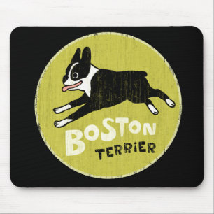Köra Boston Terrier Tecknad hund Energetisk Hund Musmatta