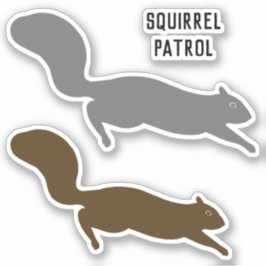 Köra brunkols- och Grått-ekorrels vinylStickers Klistermärken