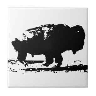 Köra Buffalo Bison Pop Art Kakelplatta