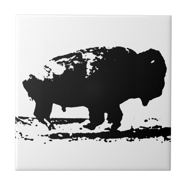 Köra Buffalo Bison Pop Art Kakelplatta (Framsidan)
