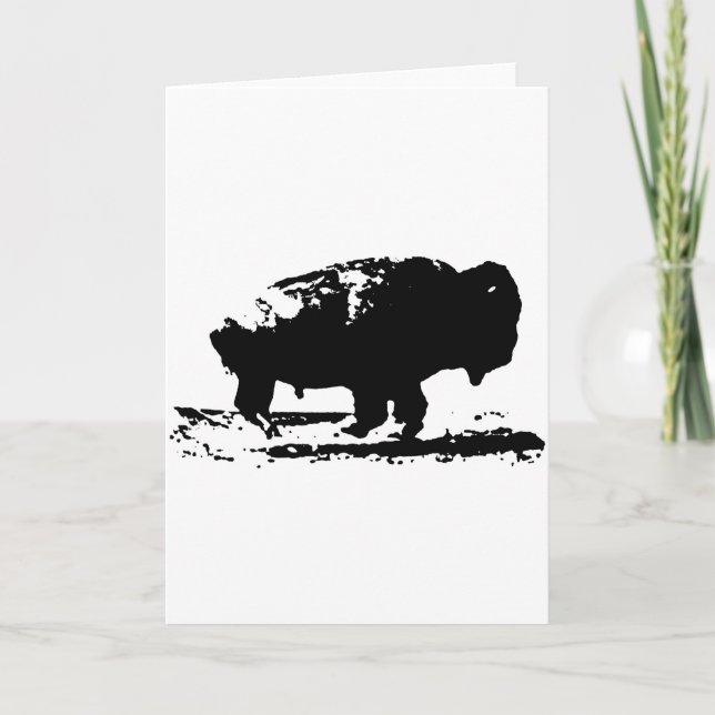 Köra Buffalo Bison Pop Art Kort (Framsida)