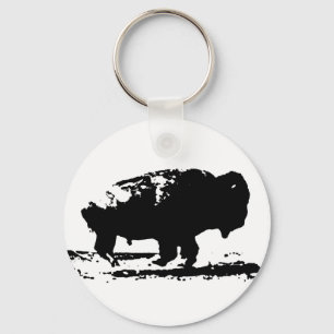 Köra Buffalo Bison Pop Art Nyckelring