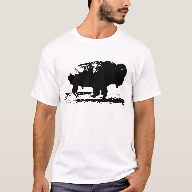 Köra Buffalo Bison Pop Art T-shirt (Framsida)