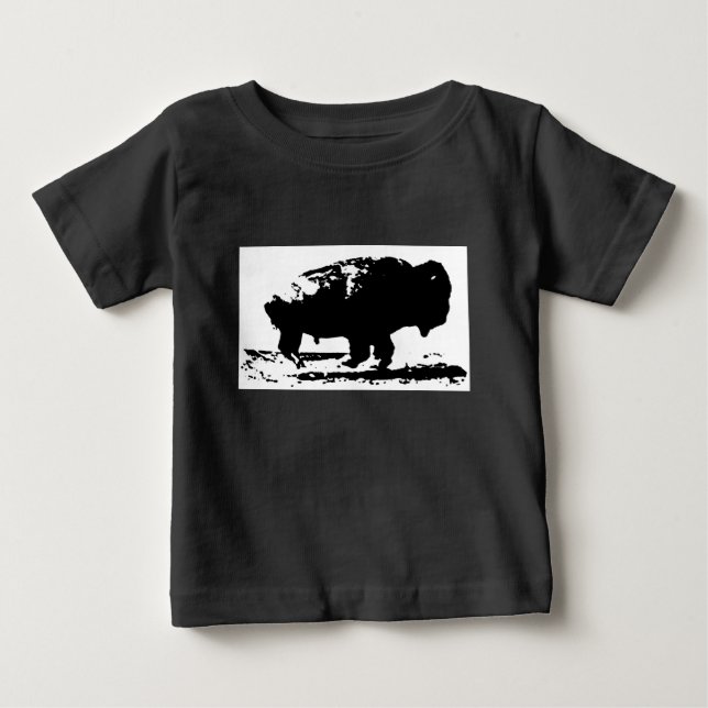 Köra Buffalo Bison Pop Art T-shirt (Framsida)