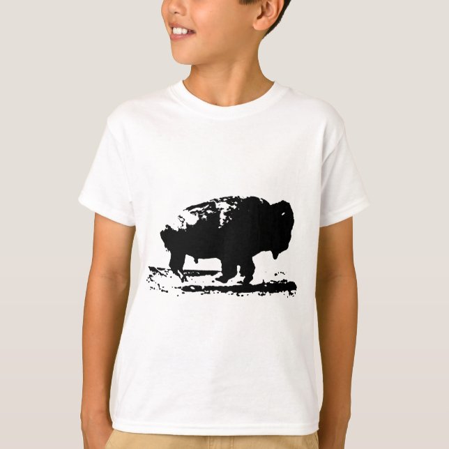 Köra Buffalo Bison Pop Art Tee (Framsida)