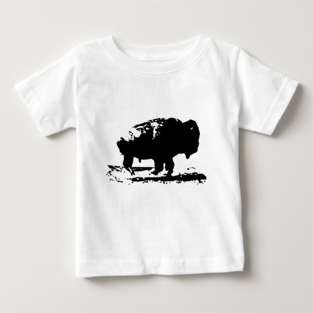 Köra Buffalo Bison Pop Art Tee Shirt (Framsida)