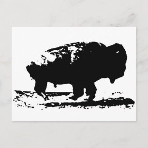 Köra Buffalo Bison Pop Art Vykort