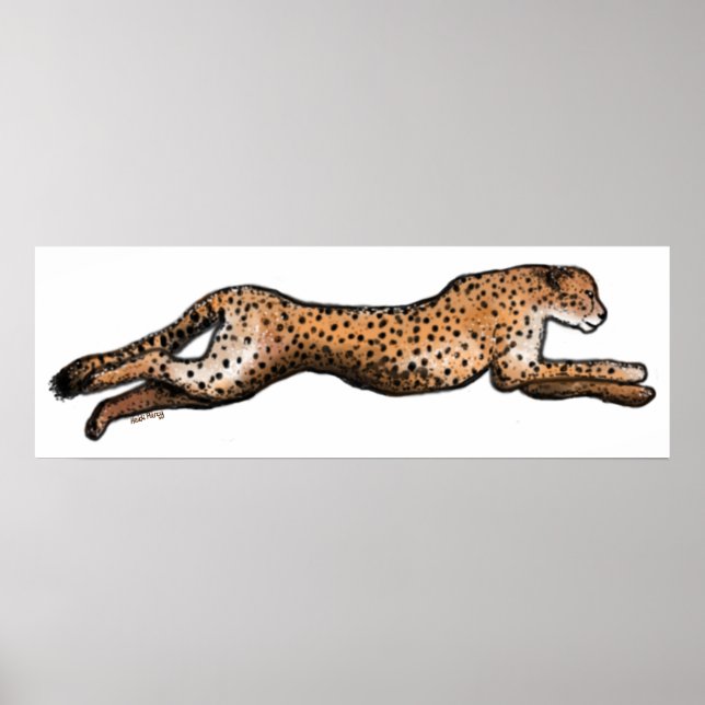Köra Cheetah Art Poster (Framsidan)