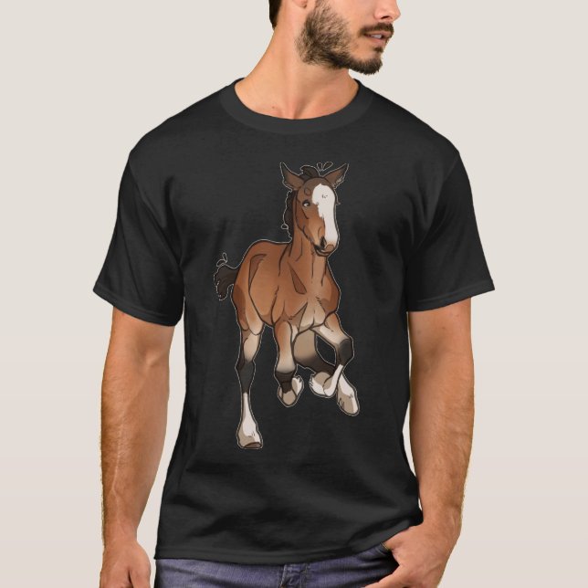 Köra Clydesdale Foal T Shirt (Framsida)
