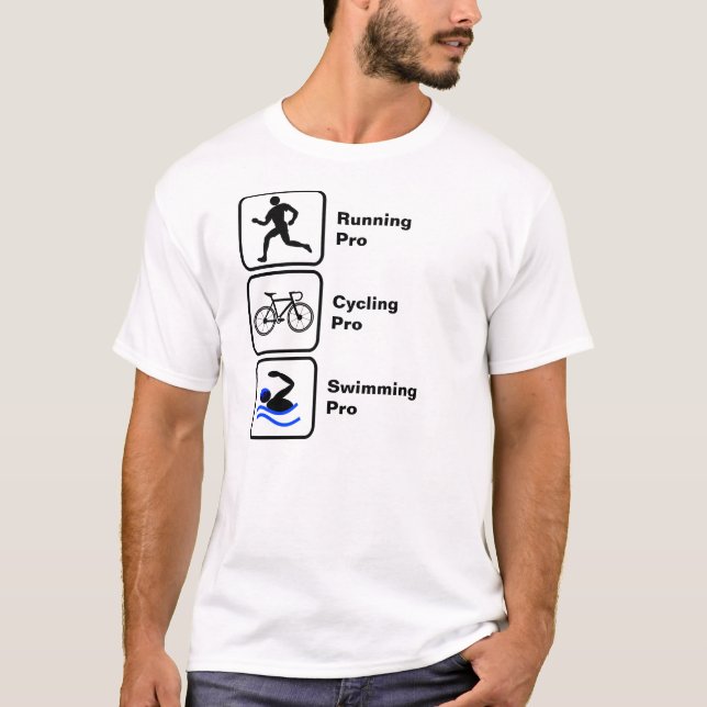 Köra, cykla, simma triatlon tee (Framsida)