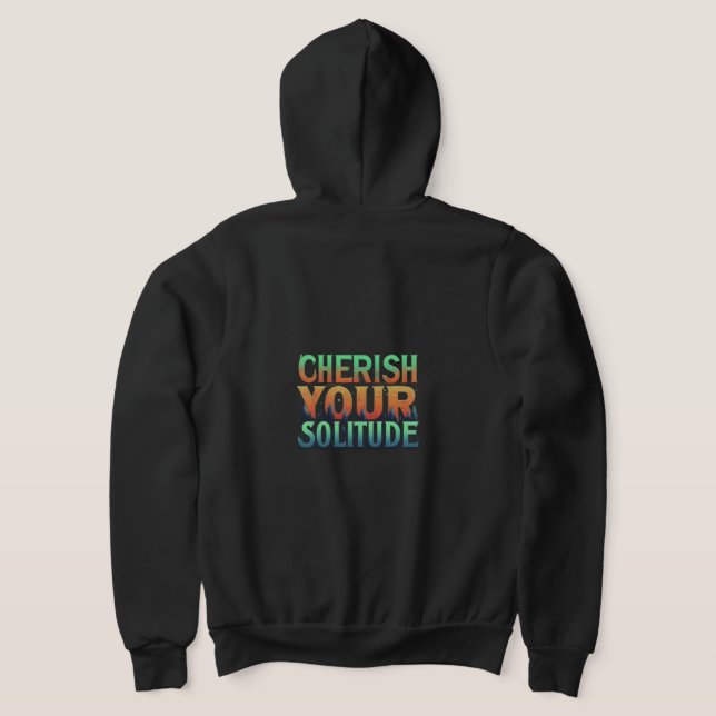 "Köra din ensamhet" Fullt-Zip Hoodie. T-Shirt (Laydown Baksida)