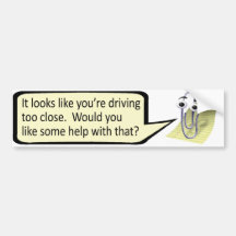 "Köra för nära?" Clippy