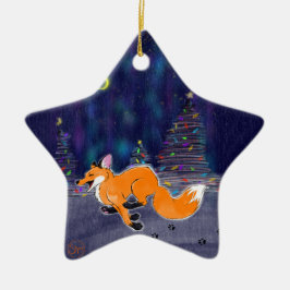 Köra Fox-ornament Julgransprydnad Keramik