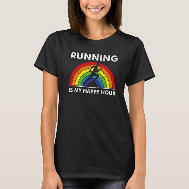 Köra Gay pride LGBTQ Flagga Färg Rainbow Runne T Shirt (Framsida)