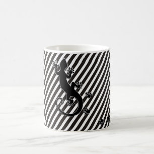 Köra Gecko - svartvit rand Kaffemugg
