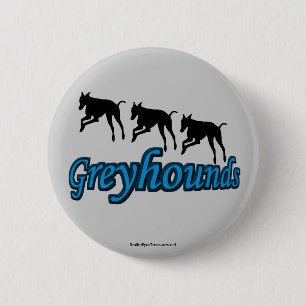 Köra Greyhounds Silhouette Hund älskare-knapp Knapp