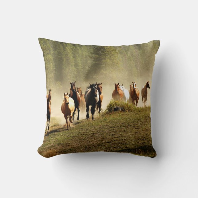 Köra hästar på Montana ranch Kudde (Framsida)