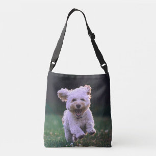Köra Hund White Pudel Cute Axelväska