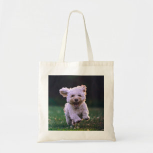 Köra Hund White Pudel Cute Tygkasse