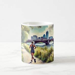 Köra i Boston Massachusetts Charles River Kaffemugg
