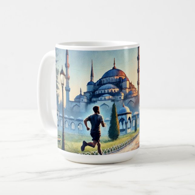 Köra i Istanbul Blue Mosque Kaffemugg (Framsida vänster)