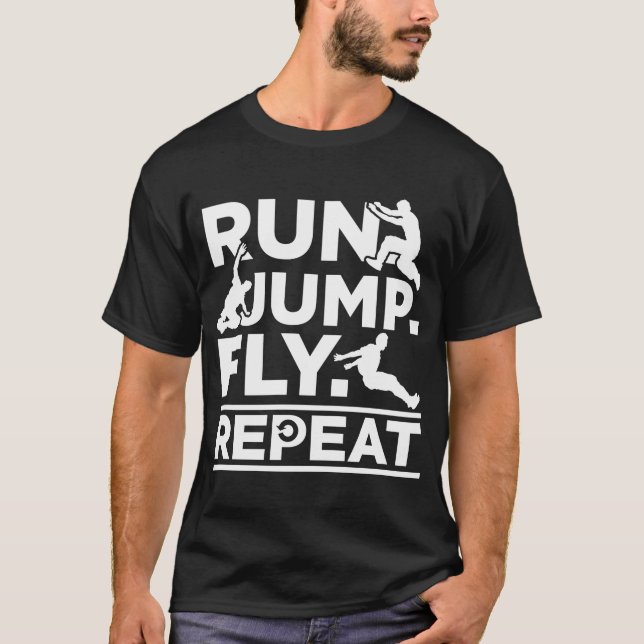 Köra Idrottsmannens hoppande Freerunner Springa-ho T Shirt (Framsida)