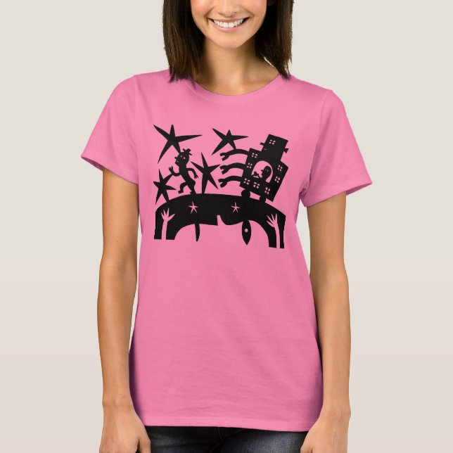 Köra iväg från en robot t shirt (Framsida)