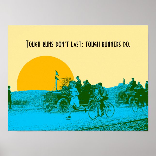 Köra Jogger Marathon Inspirational Vintage-pic Poster (Framsidan)