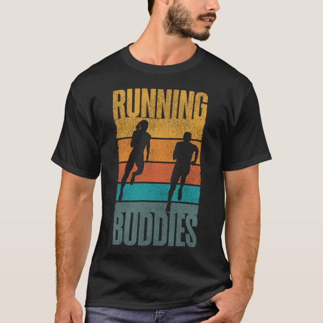 Köra Jogger Running Buddies Friends Besties T Shirt (Framsida)