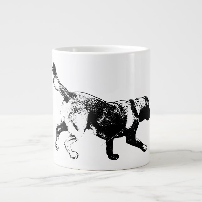Köra Labrador Retriever Bläck Art Mugg Jumbo Mugg (Framsidan)