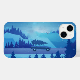 Köra längs vägen med julgran