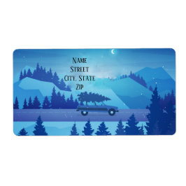 köra längs vägen med julgran fraktsedel