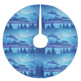 Köra längs vägen med julgran julgransmatta borstad polyester