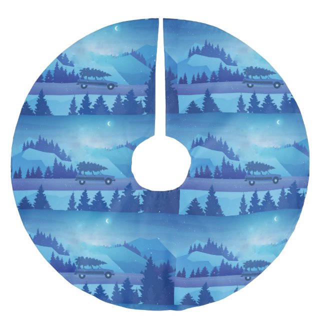 Köra längs vägen med julgran julgransmatta borstad polyester (Framsidan)