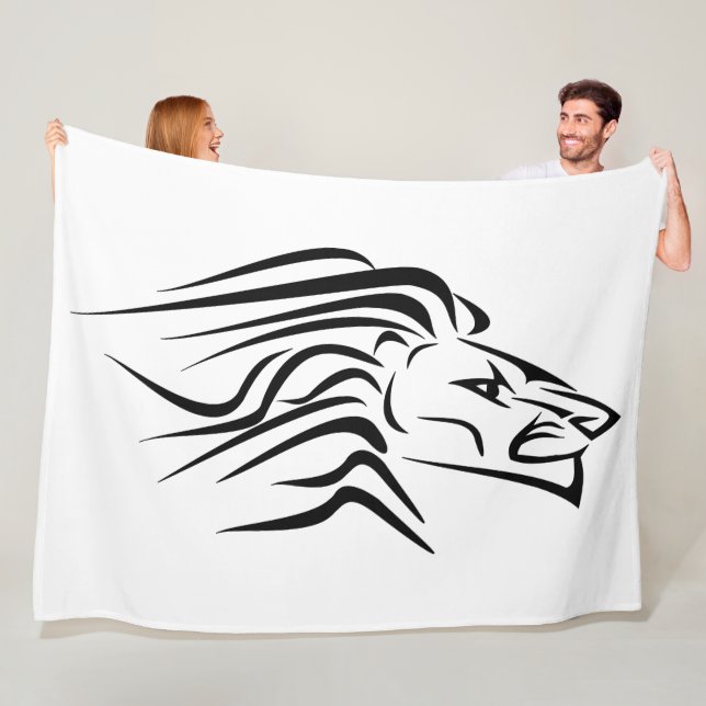 Köra Lejon Fleece Blanket Anpassningsbar Färg (På plats)