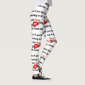 Köra lekfull motiv Typografi Mönster Leggings
