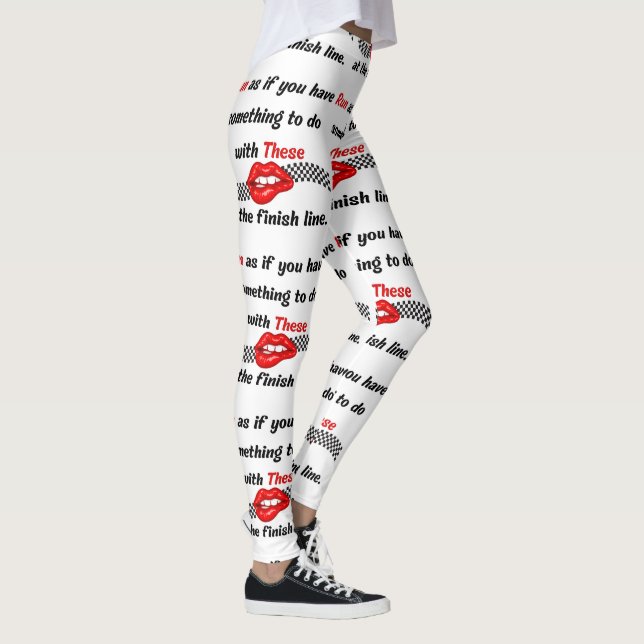 Köra lekfull motiv Typografi Mönster Leggings (Höger)