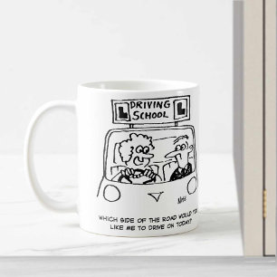 Köra Lesson - Vilken sida av vägen? Kaffemugg
