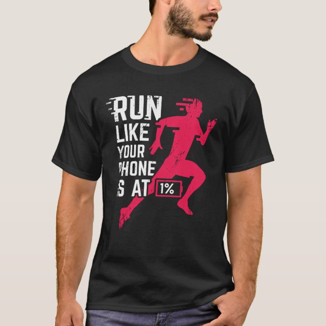 Köra Marathon Marathoner Springer Gift T Shirt (Framsida)