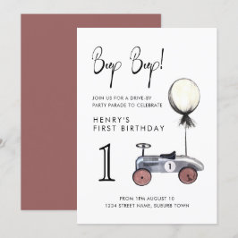 Köra med Birthday Parad, socialt avsides bil 1:a Inbjudningar