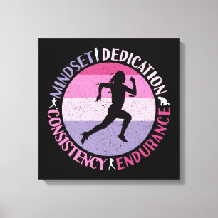 Köra Mindset - Girly Springer Endurance Quote Canvastryck
